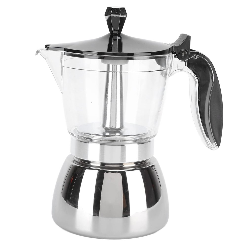 6 Cups Stainless Steel, Italian Octagonal Household Brewing Coffee Pot, Stovetop Espresso Maker Pot, Ergonomic Handle Design, Use Friends