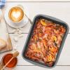 1 Set Stainless Steel Bakeware Roaster Trays Meat Vegetables Pan Baking Pan Food Serving Tray Stainless Steel Cooling Wire Rack Square Griddle Tray Small Tools Non Stick view 3