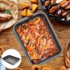 1 Set Stainless Steel Bakeware Roaster Trays Meat Vegetables Pan Baking Pan Food Serving Tray Stainless Steel Cooling Wire Rack Square Griddle Tray Small Tools Non Stick view 4