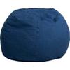 Comfy Cozy Teens & Kids Bean Bag Chair | Portable Lightweight Design | Size: 30 L X 30 W X 18 H Solid Blue Color | Machine Washable Removable Slip Cover & Safety Metal Zipper to Secure The Beads view 1