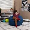 Comfy Cozy Teens & Kids Bean Bag Chair | Portable Lightweight Design | Size: 30 L X 30 W X 18 H Solid Blue Color | Machine Washable Removable Slip Cover & Safety Metal Zipper to Secure The Beads view 2