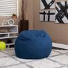 Comfy Cozy Teens & Kids Bean Bag Chair | Portable Lightweight Design | Size: 30 L X 30 W X 18 H Solid Blue Color | Machine Washable Removable Slip Cover & Safety Metal Zipper to Secure The Beads view 3