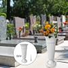 HomeLoft Basics 2 Pack Cemetery Cone Vase with Stake and Base, White view 3