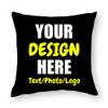 ANGELJUAN Custom Pillow Case Cover with Picture for Living Room New Year Christmas Valentines Mothers Fathers Day Customized Pillow Cases Personalized Gifts with Names by Photos, Black, 20"x20" view 1