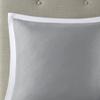 510 DESIGN Powell Cozy Comforter Set, Hotel Style Border Design with Geometric Embroidery Details, All Season Bedding with Matching Sham, Decorative Pillow, Bedskirt, King(104"x92"), White 8 Piece view 4