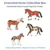 SAGEFINDS Enameled Horse Collectible Box | Handmade Metal Crystal Figurine Trinket | Jewelry Ring Holder | Magnetic Closure | Gift Boxed | Foal view 3