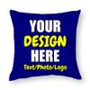 ANGELJUAN Custom Throw Pillowcase, Personalized PhotoText Pillow Cover for Bedroom Living Room Birthday Christmas Valentines Mothers, Navy, 17"x17" view 1