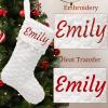 AtiMing Personalized Plush Christmas Stockings Set of 6 Large 22" White Faux Fur Custom Embroidery Christmas Stockings with Names Pom Pom Customized Stockings for Xmas Family Fireplace Decorations view 3