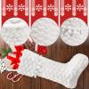 AtiMing Personalized Plush Christmas Stockings Set of 6 Large 22" White Faux Fur Custom Embroidery Christmas Stockings with Names Pom Pom Customized Stockings for Xmas Family Fireplace Decorations view 4