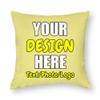 ANGELJUAN Design Your Own Pillowcase, Personalized Photo Text Logo Name Throw Pillow, Customized Cushion Covers for Wedding Keepsake Throw Pillow, Khaki, 17"x17" view 1
