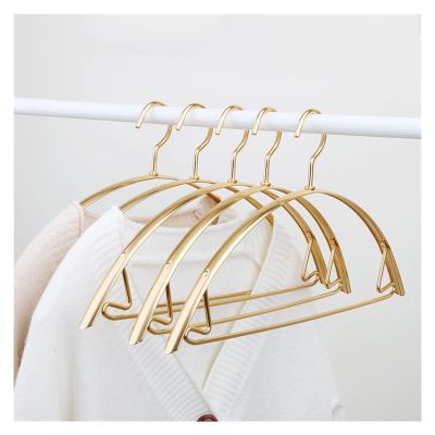 Coat Hanger Clothes Hanger 5pcs/Set Anti Slip Traceless Aluminum Alloy Clothing Drying Rack Wardrobe Storage Hanging Rack Coat Pants Hangers Clothes Hanger (Color : 5pcs Gold, Size : 1.5cm Width)