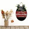 Happy Easter Wreath Door Sign Home Decor Round Wood Wreaths Wall Hanging Sign Farmhouse Porch Sign Front Door Decoration for Housewarming Gift All Seasons Holiday,12In view 3