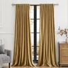 Luxury Gold Velvet Curtains 108 inch Length for Living Room,2 Panels Room Darkening Rod Pocket Back Tab Curtain Elegant Thermal Insulated Heavy Soundproof Noice Reducing Window Drapes for Bedroom view 1