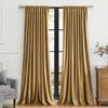 Luxury Gold Velvet Curtains 108 inch Length for Living Room,2 Panels Room Darkening Rod Pocket Back Tab Curtain Elegant Thermal Insulated Heavy Soundproof Noice Reducing Window Drapes for Bedroom view 3