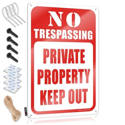 Funny Tin Metal Signs No Trespassing Private Property Keep Out Tin Sign Metal Signs for Man Cave Personalized Bar Signs ( Size : 20X30CM )