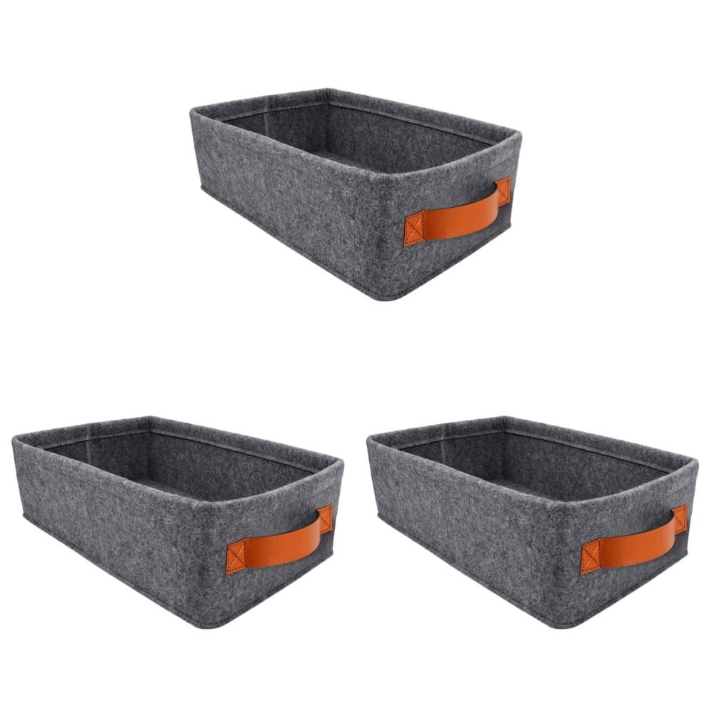 3 Pcs Storage Basket Foldable Storage Cubes Fabric Storage Bins Fabric Folding Storage Bin Dirty Laundry Sorter Towel Toys Hamper Nursery Storage Bins Pet Felt Office Box