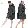 Aemilas Wearable Blanket Hoodie - Sherpa Blankets Sweatshirt as Gifts for Men and Women,Cozy Warm Hooded Blanket with Giant Pocket(Dark Gray) view 3