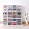 Shoe Storage Box, Foldable Shoe Organizer Boxes, White Plastic Closet Shoe Organizer with Transparent Cover, Free Standing Shoe Rack Easy Assembly Expandable for High Heels, Boots (20 Pair Shoes) view 1