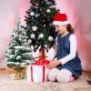 Fofetbfo 23.6 Inch Prelit Mini Christmas Tree Snow Flocked Artificial Pine Xmas Tree with Lights Pinecone and Burlap Base Miniature Christmas Tree for Tabletop Dining Table Xmas Home Decor view 4