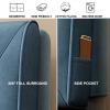 Headboard Reading Pillow Large Bolster Support Back Upholstered Wedge Headboard Cushion for Day Bed Bunk Bed with Removable Decoration Cover,B,No headboard 70.8"/180cm view 4