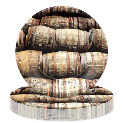 Havercamp Bourbon Birthday Decorations, 16pcs 7in Barrel Dessert Plates, Paper Plates for Bourbon Cake, Party Supplies