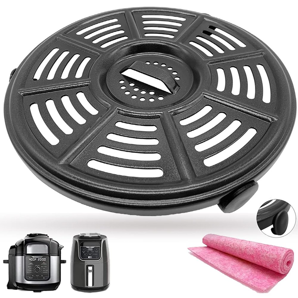 8.2IN Air Fryer Crisper Plate for Ninja AF101 4QT AF161 AF150 XL 5.5QT Air Fryers, Premium Air Fryer Grill Grate Plate Insert Pan Crisping Tray Rack Grid for Ninja FD302 Foodi Pressure Cooker