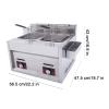 Niczu Stainless Steel Commercial Gas Fryer, 20L Double Cylinder Gas Fryer Tank Fried Chicken French Fries with Basket for Restaurant Home Kitchen view 2