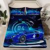 Erosebridal Blue Sports Car Sheet Set Twin,Racing Car Bed Sheets for Kids Boys Girls,Cool Race Car Bedding Set Lightweight,Extreme Sports Automobile Fitted Sheet + Top Sheet + 1 Pillowcase Soft view 2