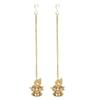 Anjali Enterprises Brass Wall Hanging Diya (3 x 3 x 16 inches, Gold) Peacock Oil Lamp for Home Mandir Entrance Deepak Deepam Decor Temple Diwali Decoration Chain Hanging Diya Pair(2 Pcs). view 1