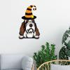 Halloween Stickers Witch Basset Griffon Vendeen Petit Welcome Halloween Wall Decals Griffon Vendeen Petit Dog Wall Art Removable Vinyl Wallpaper for Kids Boys Room Nursery Halloween Party Supplies view 2