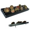ASmileIndeep Military Coin Display Holder - Wooden Stand Holds 35 Coins, Rack for Desk, Collector's Case, Black Finish view 1