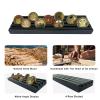 ASmileIndeep Military Coin Display Holder - Wooden Stand Holds 35 Coins, Rack for Desk, Collector's Case, Black Finish view 2