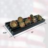 ASmileIndeep Military Coin Display Holder - Wooden Stand Holds 35 Coins, Rack for Desk, Collector's Case, Black Finish view 4