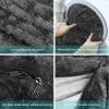 cjc Oversized Bean Bag Chair Cover for Adults,Living Room Furniture Soft Washable Microfiber Kids Cover,Lazy Sofa Bed PV Velvet (Cover only) (Dark Grey, 5FT 150*75cm) view 4