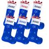AtiMing Blue Personalized Christmas Stockings Family of 6 Large 22" Navy Blue Faux Fur Christmas Stockings Customize Name Silver Plush Xmas Fireplace Hanging Stockings Home Decoration view 1