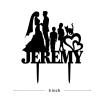 Cake Topper Bride And Groom With 2 Children Family Silhouette Anniversary Wedding Personalized Cake Topper Black Acrylic Wedding Cake Topper Mr And Mrs Cake Toppers Wedding And Anniversary Cake Topper view 2