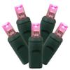 Vickerman 50Lt LED Pink/Green Wire Wide Angle 1:4 Twinkle Single Mold Light Set, End Connecting, 25' Length, 6" Spacing, Up to 87 Sets, 4.8 Watts, .04 Amps, Color Box view 1