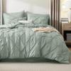Bedsure California King Comforter Set - Bed in a Bag Cal King Bedding Set 7 PCS, GentleSoft Pintuck Bed Set Gift for Family, Pinch Pleat Sage Green Comforter with Sheets, Pillowcases & Shams view 1