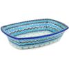 Polmedia Polish Pottery Rectangular Baker UNIKAT - Baby Blues Pattern Handmade in Boleslawiec Poland by Ceramika Dalia + Certificate of Authenticity view 1