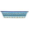 Polmedia Polish Pottery Rectangular Baker UNIKAT - Baby Blues Pattern Handmade in Boleslawiec Poland by Ceramika Dalia + Certificate of Authenticity view 3