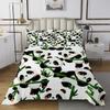 Feelyou Kids Cartoon Panda Bedspread Cute Animal Coverlet Set for Boys Bedroom Decor Kawaii Panda Quilted Coverlet Green Banboo Panda Bear Printed White Quilted Twin 60"x80" with 2 Pillow Case view 2