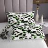Feelyou Kids Cartoon Panda Bedspread Cute Animal Coverlet Set for Boys Bedroom Decor Kawaii Panda Quilted Coverlet Green Banboo Panda Bear Printed White Quilted Twin 60"x80" with 2 Pillow Case view 4