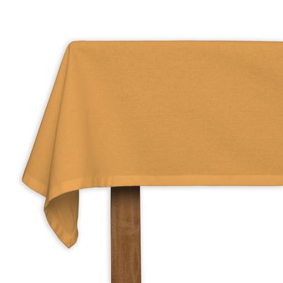 CALICOT Tablecloth Rectangle Table 100% Cotton 90 x 60 Inches Washable Reusable Decorative for Dining Kitchen Room, Farmhouse, Home, Party, Banquets & Camping Decorations - Apricot Yellow