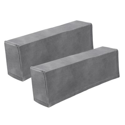Homoyoyo 2pcs Elastic Sofa Armrest Cover Solid Color Armrest Protector for Home Office and Shop Use Skin-Friendly Fabric Protective Cloth Grey