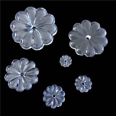 All Sizes Clear Crystal Rosettle Beads Chrysanthemum Shape Glass Chandelier Parts for Curtain DIY Decoration,25mm 100pcs