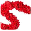 Christmas Red Poinsettia Chain Garland by Factory Direct Craft - 6 Foot Velveteen Poinsettia Flowers Garland for Holiday Decoration Winter Weddings Special Event Decorating view 1