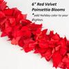 Christmas Red Poinsettia Chain Garland by Factory Direct Craft - 6 Foot Velveteen Poinsettia Flowers Garland for Holiday Decoration Winter Weddings Special Event Decorating view 2