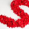 Christmas Red Poinsettia Chain Garland by Factory Direct Craft - 6 Foot Velveteen Poinsettia Flowers Garland for Holiday Decoration Winter Weddings Special Event Decorating view 4