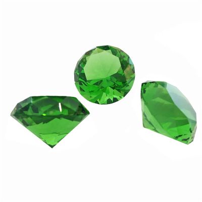 30mm-150mm Green Crystal Glass Diamond FengShui Ornaments Home Decorative Ball for Wedding Miniatures Accessories Gifts,60mm 6pcs