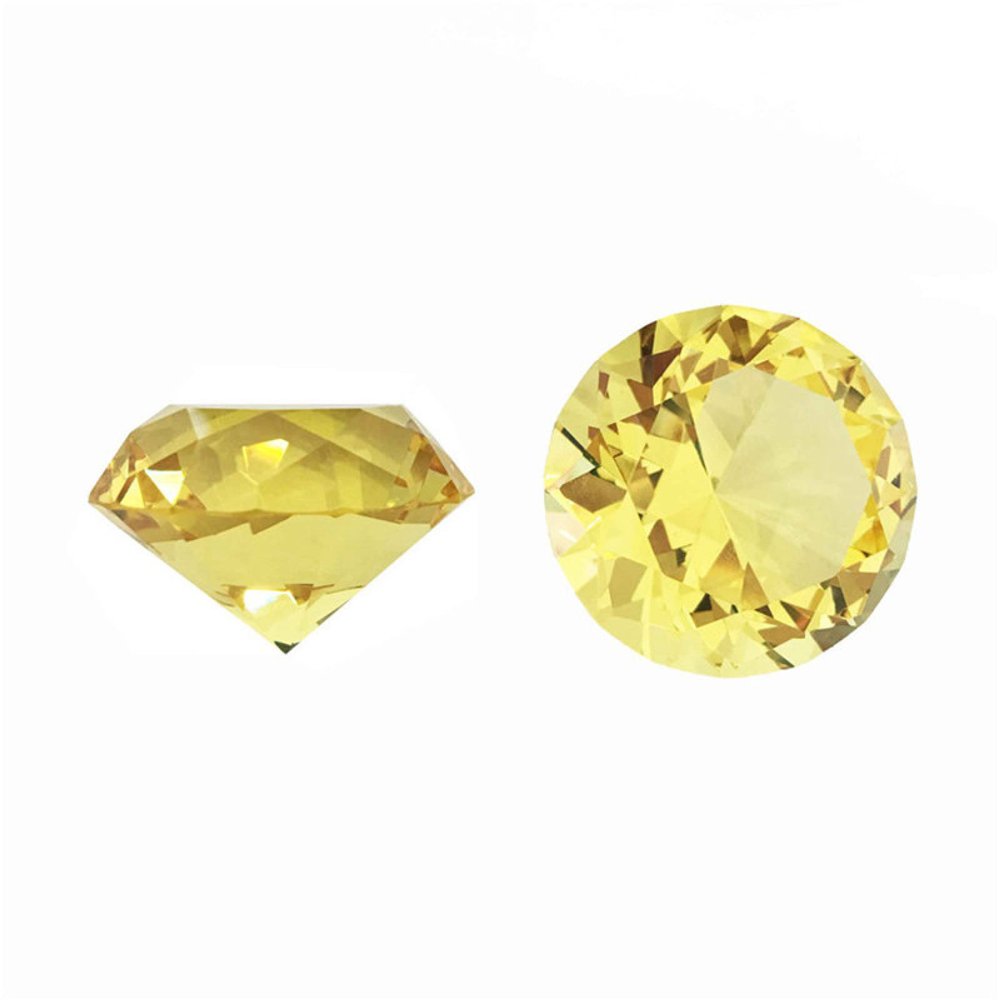 30mm-150mm Yellow Crystal Glass Diamond FengShui Ornaments Home Decorative Ball for Wedding Miniatures Accessories Gifts,60mm 6pcs